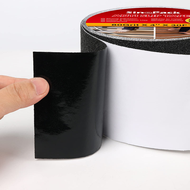Non Slip Tape 4Inch x 30FT Waterproof Anti Slip Traction Tape, Best Grip Anti Slip Tape with Reflective Stripe for Slippery Stairs Surfaces Yellow Reflective Stripe
