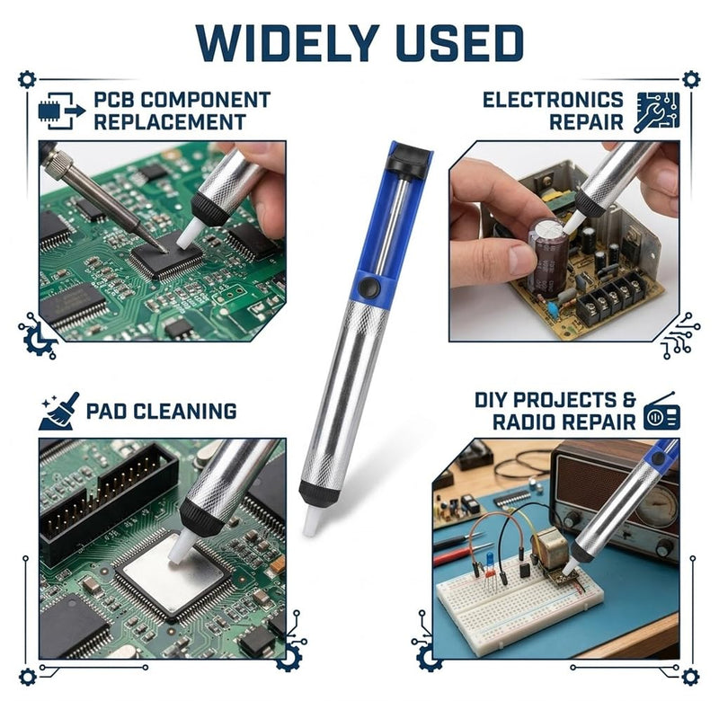 Zolara Pack of 2 Desoldering Pump, Soldering Pump, Antistatic Desoldering Suction Pump, Solder Suction Pump with Teflon Tip, for Extracting Liquid Solder for Use in Industry, Laboratories, Schools