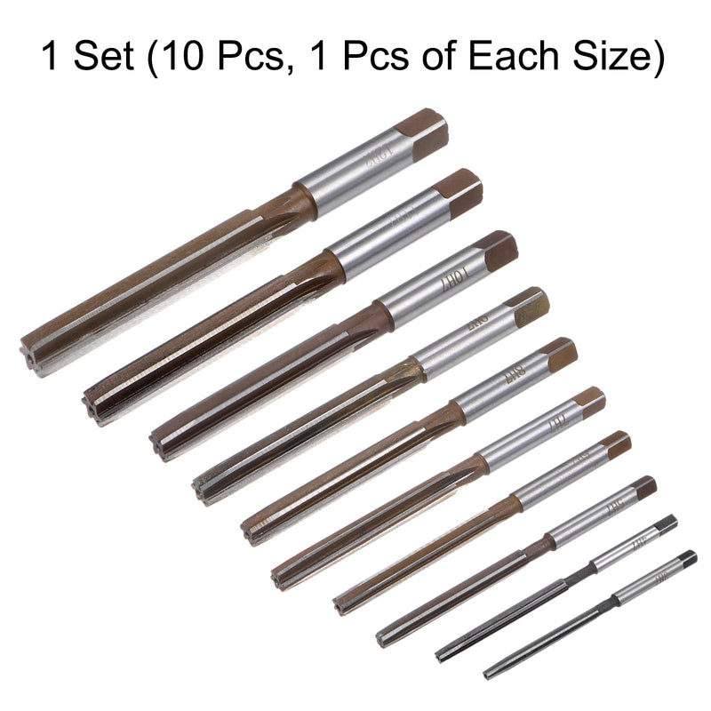 [Australia - AusPower] - QUARKZMAN 10pcs Hand Reamer Set 3mm 4mm 5mm 6mm 7mm 8mm 9mm 10mm 11mm 12mm H7 Metric Reamer Bit Alloy Steel Cutting Tool 