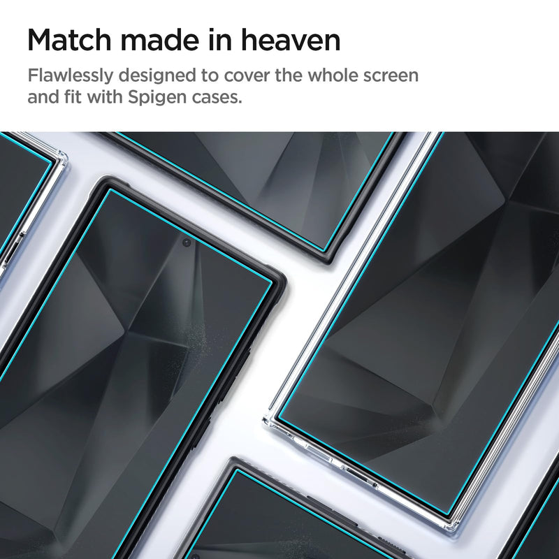 [Australia - AusPower] - Spigen Tempered Glass Screen Protector [GlasTR EZ Fit] designed for Galaxy S24 Ultra [Case Friendly] - 2 Pack 
