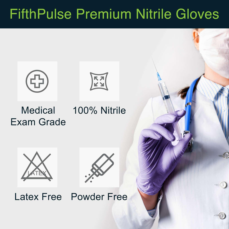 [Australia - AusPower] - Lilac Nitrile Disposable Gloves - 50 Count - 3 Mil Nitrile Gloves Medium - Powder and Latex Free Rubber Gloves - Surgical Medical Exam Gloves - Food Safe Cooking Gloves 