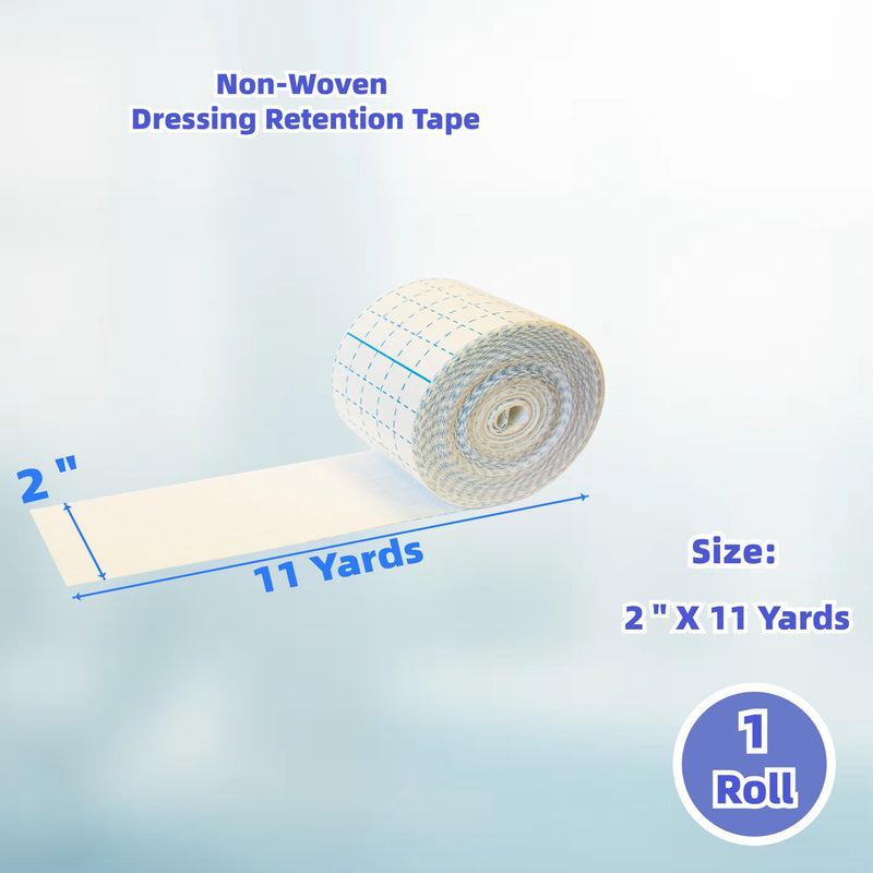 [Australia - AusPower] - Non-Woven Dressing Retention Tape,2InchesX11Yards,Gentle Adhesive Bandage, Hypoallergenic and Breathable,Medical Grade Wound Dressing Tape Sensitive Skin for Wound Care?Pack of 1Roll? 2InchesX11Yards 1 