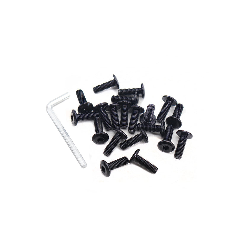 [Australia - AusPower] - binifiMux 20pcs M6 x 15mm Black Rivet Countersunk Socket Cap Allen Bolts Rivet Screws Furniture Connecting 304 Stainless Steel M6 x 15mm 20pcs 