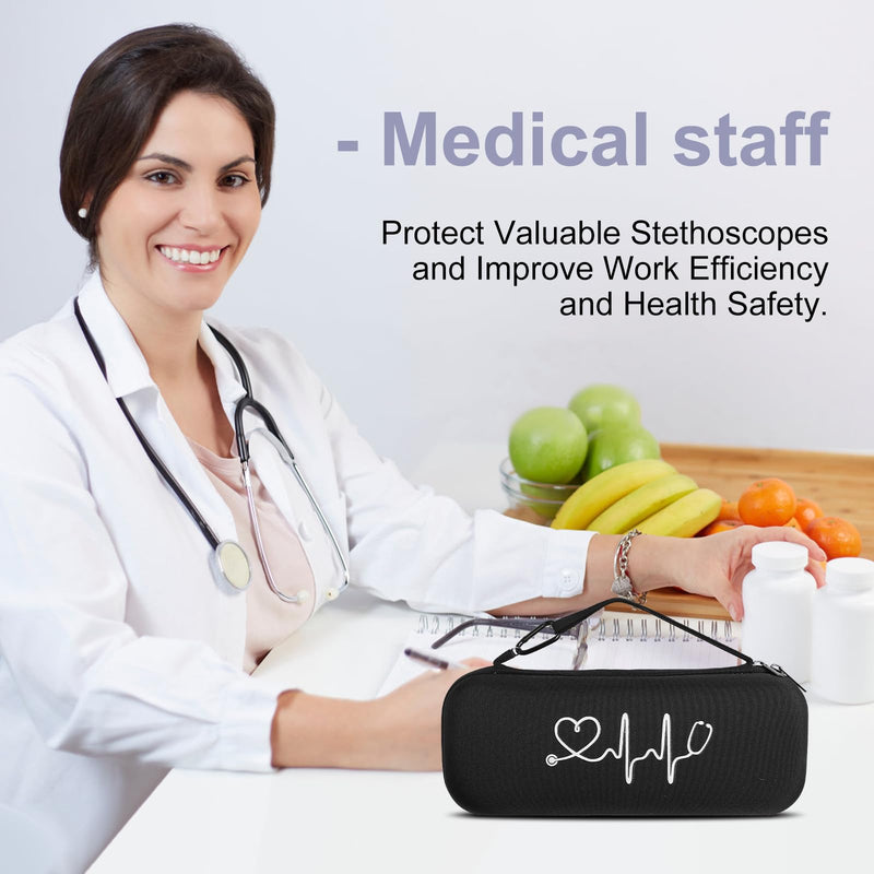 [Australia - AusPower] - Stethoscope Case Compatible with 3M Littmann Classic III,Cardiology IV Diagnostic,Lightweight II S.E,(Case Only)-Black 
