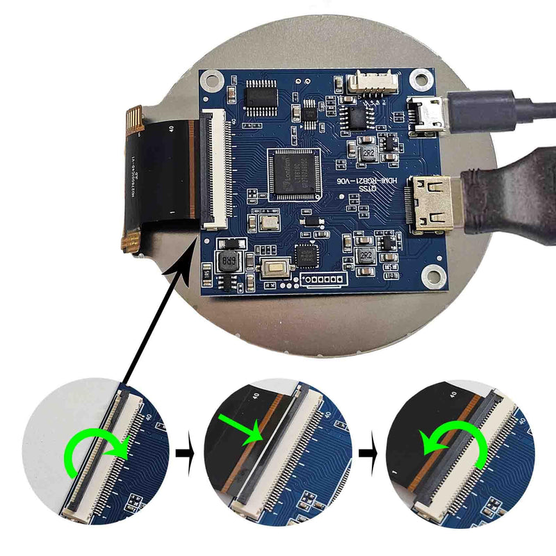 [Australia - AusPower] - 2.8 inch 480X480 IPS MIPI 330nit Circle LCD Screen and 40 pins Controller Board 2.8 inch 