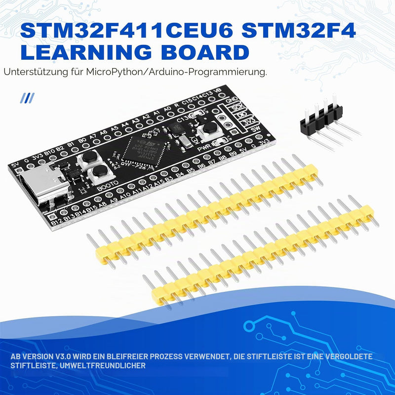 3 x STM32F411 Development Board, STM32F411CEU6 STM32F4 Learning Board, Support for MicroPython/Programming
