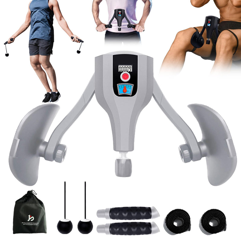 Thigh Trainer Pro 0-132 lbs Adjustable Resistance, Inner Thigh & Pelvic Floor Kegel Exerciser with Arm Workout Handles & Wireless Jump Rope for Home Fitness for Women & Men Black