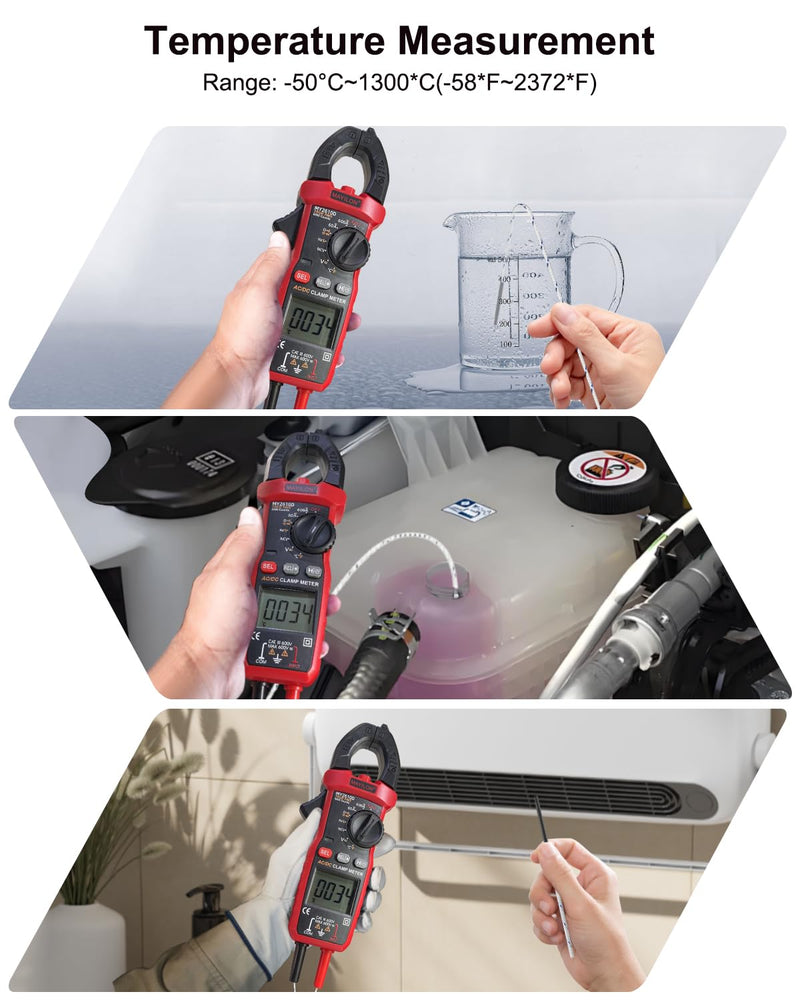 [Australia - AusPower] - Digital Clamp Meter, Multimeter TRMS 6000 Counts Amp Volt Meter Auto-ranging Measures AC/DC Voltage, AC/DC Current Capacitance NCV Frequency Live Wire Resistance Diode Temperature Continuity MY2610D 