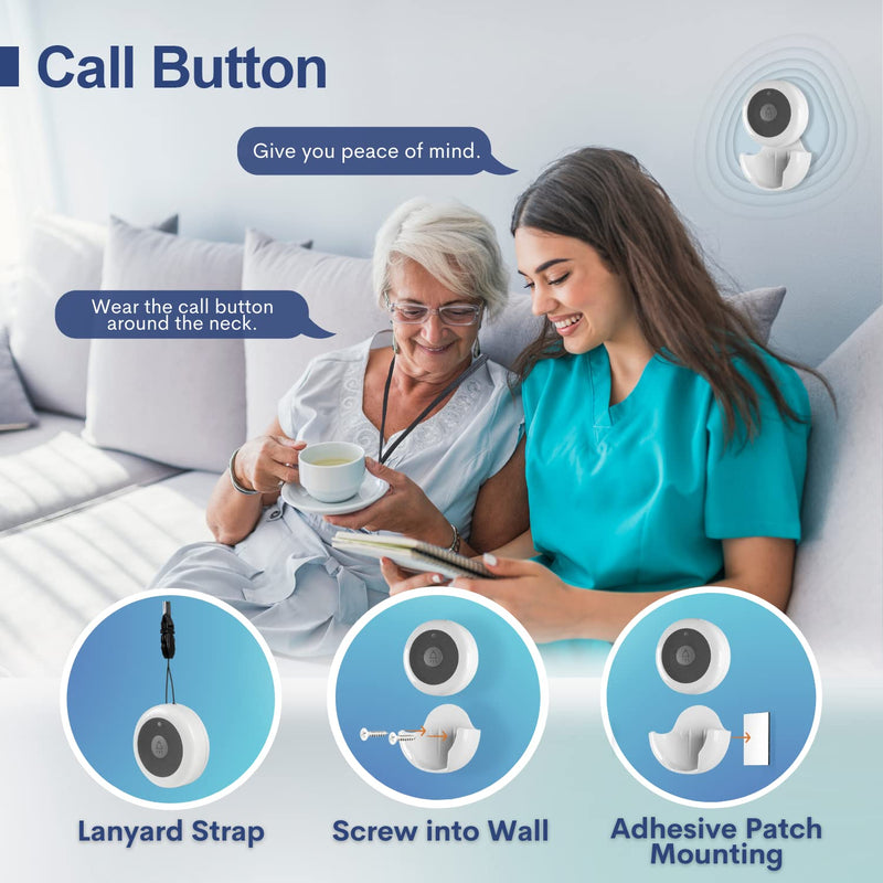 [Australia - AusPower] - Wireless Call Buttons for Wireless Call System Nurse Call System for Customer Elderly Seniors Residents in Clinic, Care Facilities, Restaurant 5 PCS White 