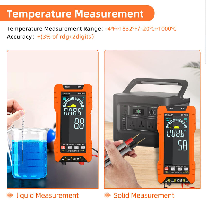 [Australia - AusPower] - Digital Multimeter TRMS 6000 Counts, Auto-Ranging Voltmeter with Non-Contact Voltage Tester, Electric Tester with Voltage, Current, Resistance, Rechargeable Battery & Data Hold for Automotive 