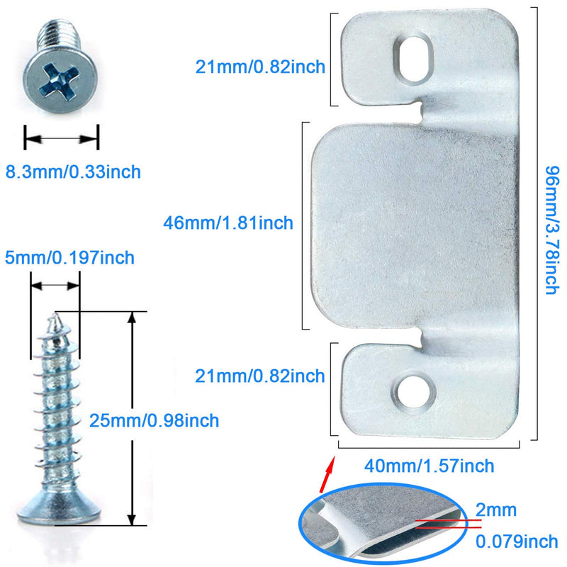 [Australia - AusPower] - Metal Sectional Couch Connectors Furniture Interlocking,Sectional Sofa Fastener Software Bracket with Screws for Loveseat, Recliner, Chair or Chaise Lounge (4 Pcs) 