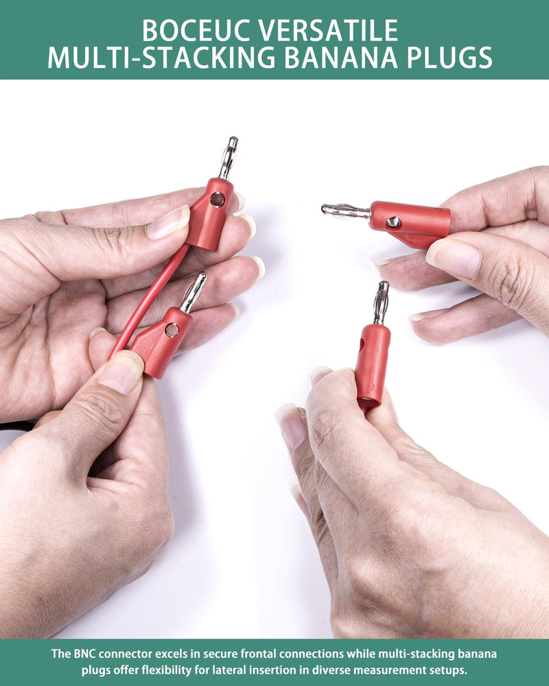 [Australia - AusPower] - BNC Test Leads, BNC (F) to Multi-Stacking Banana Plugs, Test Lead Breakout Cable for Multimeter, 5A Current Rating, 1 Pack Female Plug 