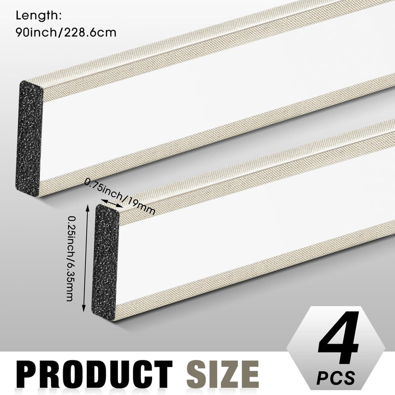 [Australia - AusPower] - 4 Pcs 90" L x 0.75" W x 0.25" H Faraday Foam Gasket Conductive Fabric Foam Strip with Adhesive Backing Faraday Tape High Shielding Conductive Gasket Foam Adhesive Strip for Seal RF Enclosures 4 