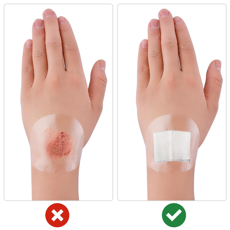 100Pcs Tattoo Aftercare Waterproof Bandage, Adhesive Transparent Stretch Film Dressing Cover Second Skin Tattoo Cover Up Tape, Protective Tattoo Wrap for Wound Dressing, Swimming, Shower 2.5 Inch