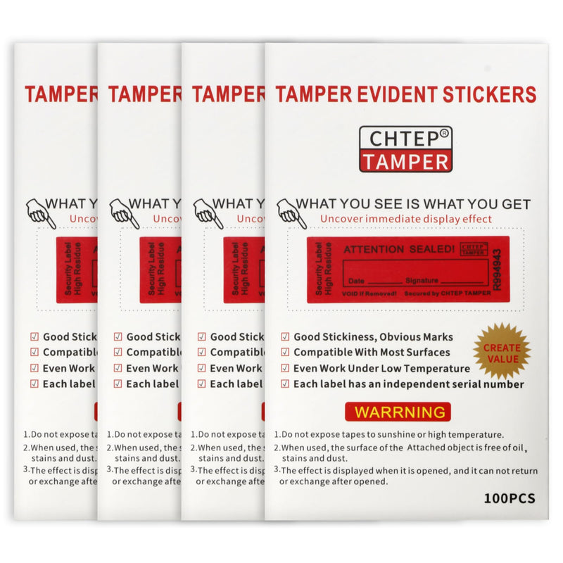ChtepTamper Tamper-Evident Security Labels, Red, 0.8x2.4 inches | 100 Pieces Total Transfer, Serial Number, Goods Shipping, Privacy Protection 0.8 * 2.4inch