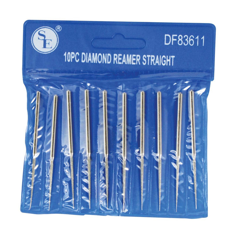 [Australia - AusPower] - SE 10-Piece Diamond-Coated Tapered Bead Reamer Set - 2-¾ Inch Length, ?-Inch Shank, Compatible with Rotary Tools - Ideal for Jewelry Making, Crafts, and More - DF83611 