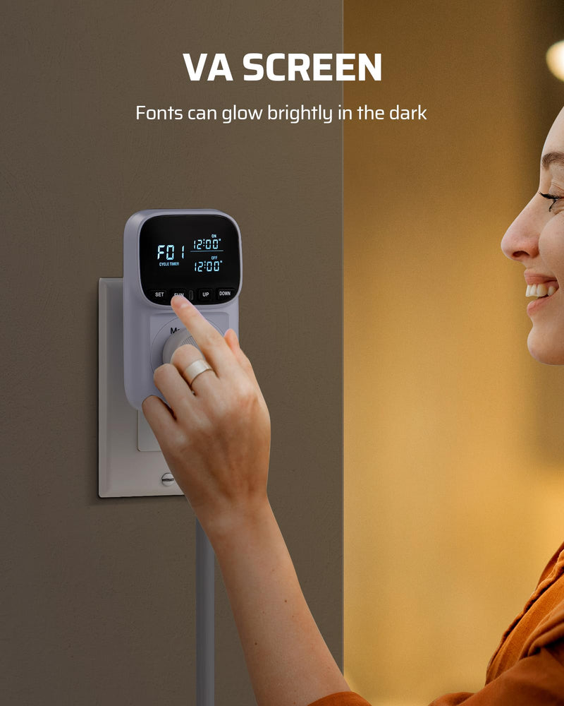 [Australia - AusPower] - DEWENWILS Digital Temperature Controller, Heavy Duty 15A/1800W Thermostat Outlet Plug, VA Display Heating Cooling Control Timer, -40?~210?, Cyclic Timing/Countdown, for Greenhouse Incubator Homebrew 