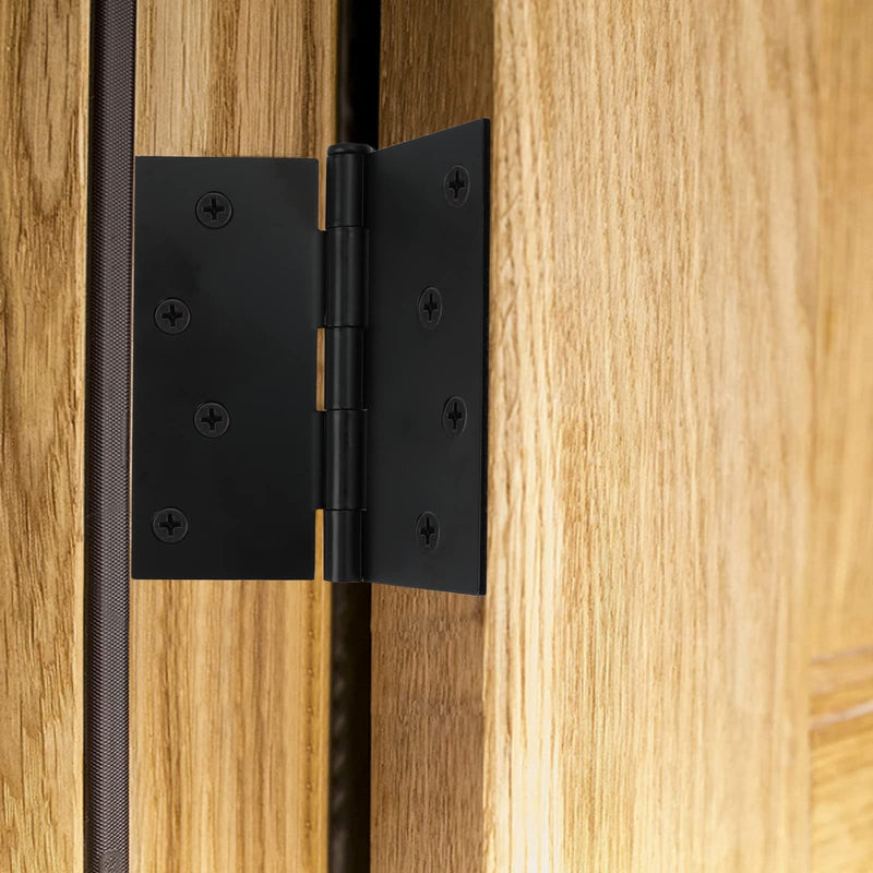 [Australia - AusPower] - goldenwarm 3 Pack Matte Black Door Hinges 4 x 4 Inch Door Hinges Black Interior Door Hinges with Square Corners 3pack-Square Corner 