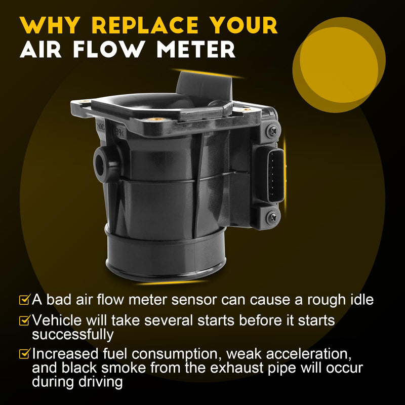 OCPTY Mass Air Flow Sensor Fits for Mitsubishi Lancer 2002-2007 MF21114 E5T08471 AA17460020 213-3616 MD343605