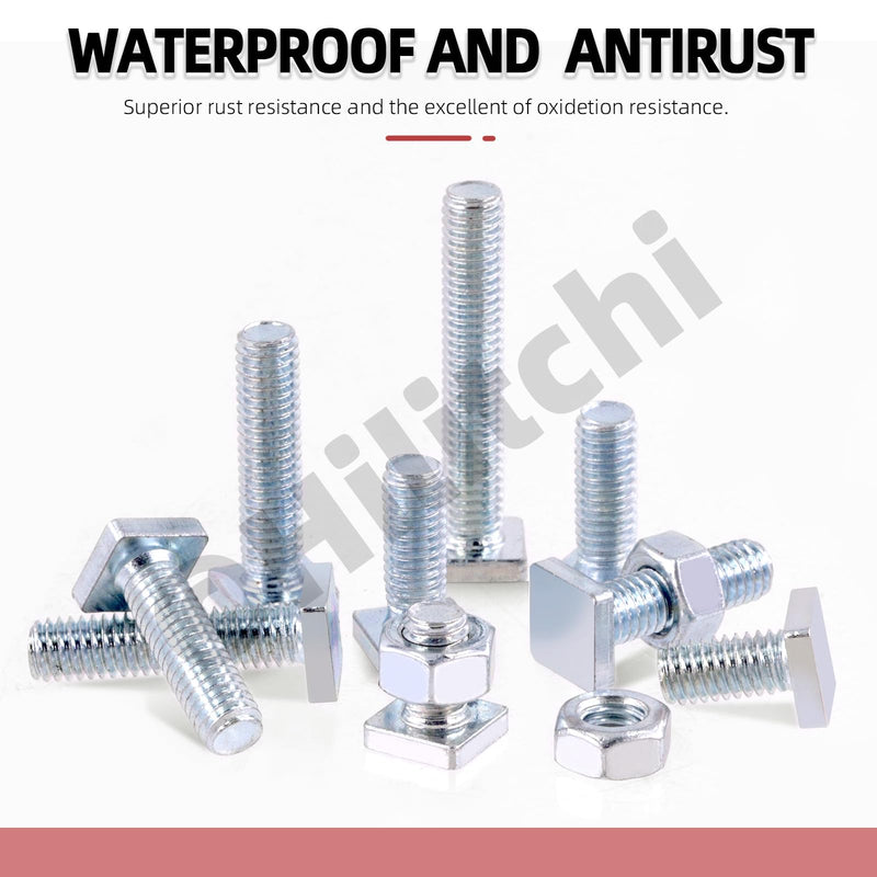 [Australia - AusPower] - Hilitchi Square Head Bolt Fully Thread Carbon Steel Square Machine Screws 