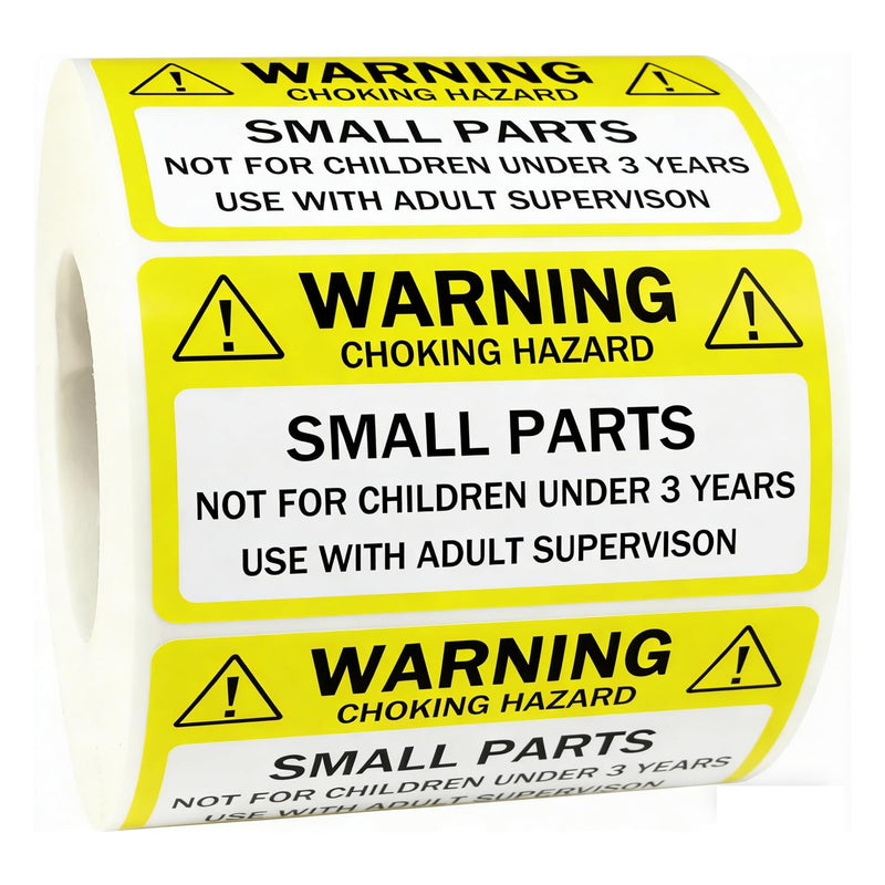 500 Pcs Choking Warning Hazard Labels 1×2 inch Small Parts Not for Children Under 3 Years Stickers for Package Small Business