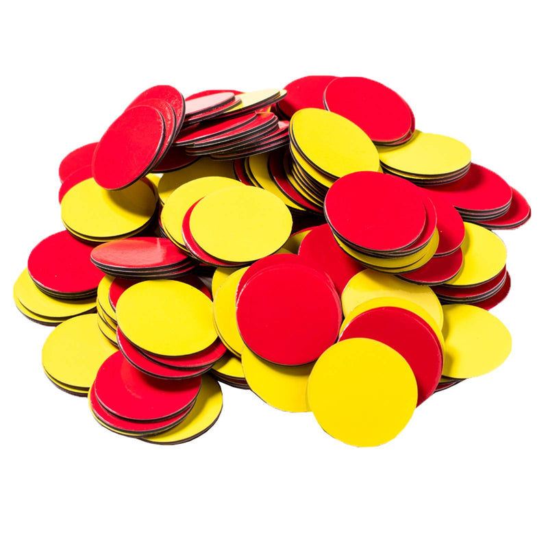 [Australia - AusPower] - Dowling Magnets Magnetic Two-Color Counters (Red/Yellow, 1 inch Diameter Each), Set of 200. Item 732190. Counters for Kids Math/Math Counters for Kids/Magnetic Math Manipulatives/Montessori Math 
