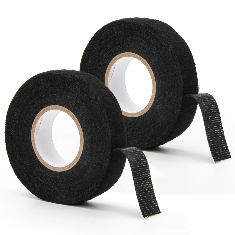 AHIER 2 Rolls Wire Loom Harness Tape, Wiring Harness Cloth Tape, Adhesive Fabric Tape for Automobile 15m/19mm