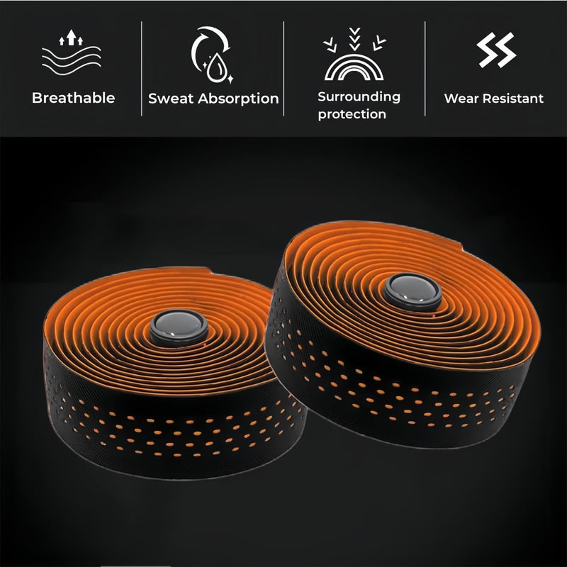 Bike Handlebar Tapes for Road Bike Mountain Bike MTB Bicycle Self-Adhesive Anti-Slip Comfortable Grips Handlebar Tape Sweat Absorption Design Tapes with End Plug,Blue Blue