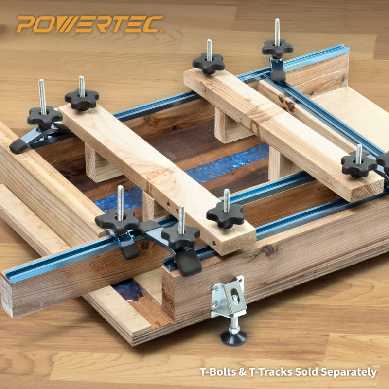 [Australia - AusPower] - POWERTEC 5/16"-18 5 Star Knobs 5 Pack, Clamping Knobs with Steel Insert for T Track Bolts, Thumb Screw Threaded Knobs for T Track Accessories, Feather Boards, Woodworking Jigs and Fixtures (71071) 5-Star Nuts 