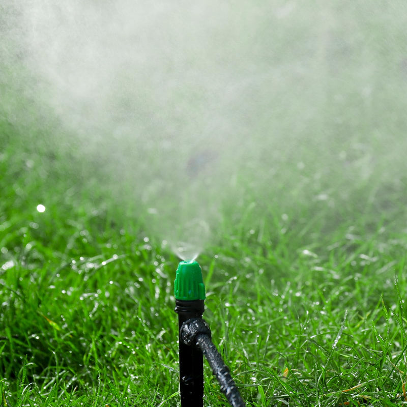 [Australia - AusPower] - 30PCS Drip Irrigation Misting Drippers with Lock Barbed for 1/4" Irrigation Tubing Leak-proof Adjustable Drip Irrigation Spray Emitters 6" Sturdy Stake for Garden Watering System 30PCS Misting 