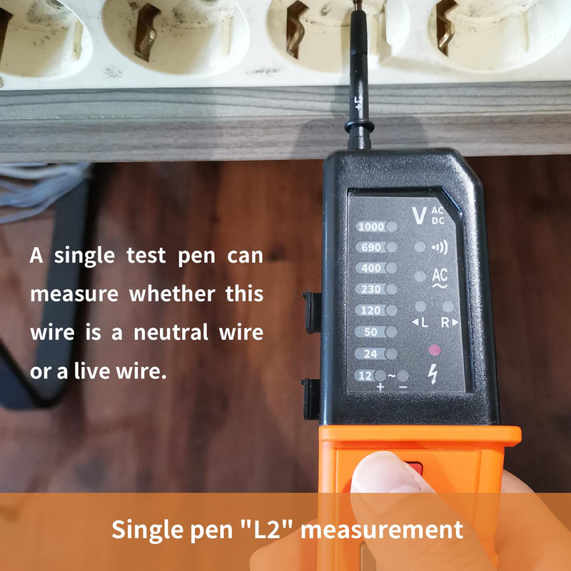 [Australia - AusPower] - Voltage Tester, Continuity Tester, Automatic Range 12 V ~ 1000 V, IP65 Multifunctional Comprehensive Electrical Tester, Can Measure AC/DC Voltage, Phase Sequence, Continuity, RCD, Battery-Free PM8200A1 