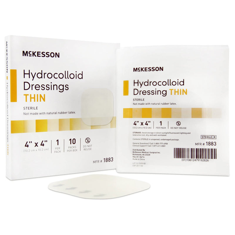 [Australia - AusPower] - McKesson Hydrocolloid Dressing, Sterile, Thin, 4 in x 4 in, 10 Count, 1 Pack 