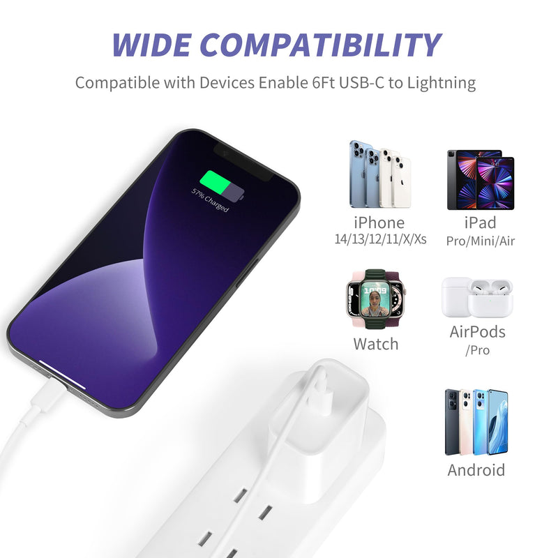 [Australia - AusPower] - i.Phone Charger Fast Charging,[MFi Certified] 2Pack 20W Type C Fast Charger Block with 6FT USB C Charger Cable Compatible for i.Phone 14/13/12/11 Pro Max/11/Xs Max/XR/X,i.Pad,AirPods Pro 