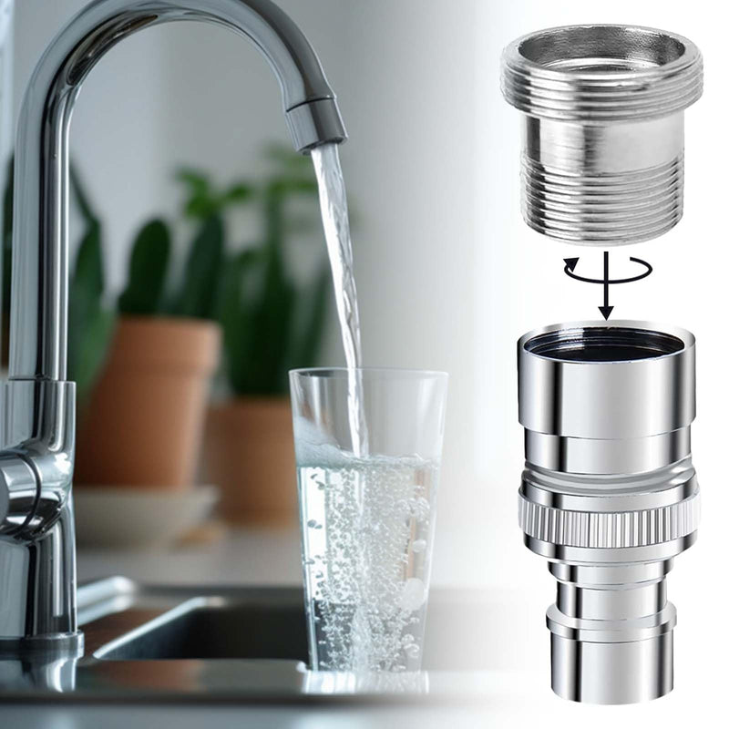 [Australia - AusPower] - CONJURAIDE Pack of 2 Tap Adapters M18 to M22, Male Thread Water Filter Water Connection Hose Adapter Attachment with 4 Rubber Seal Tap Adapter for Water Saving Tap 