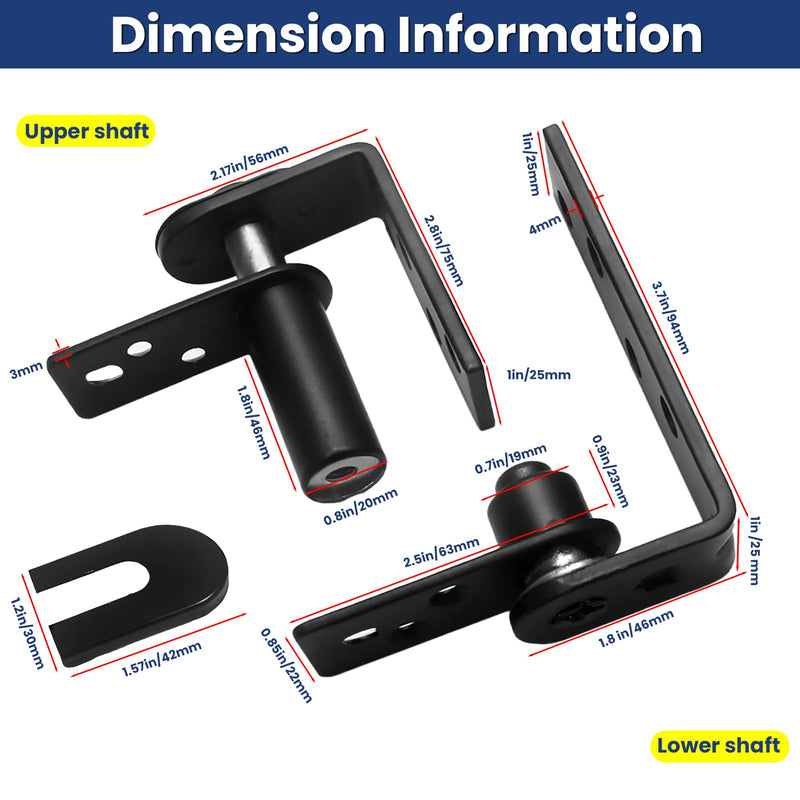 Upgraded Saloon Door Hardware, Self-Return Double Swing Hinge, Gravity Hinge - Heavy Duty Black 304 Stainless Steel, 110Lbs Black-1 Set