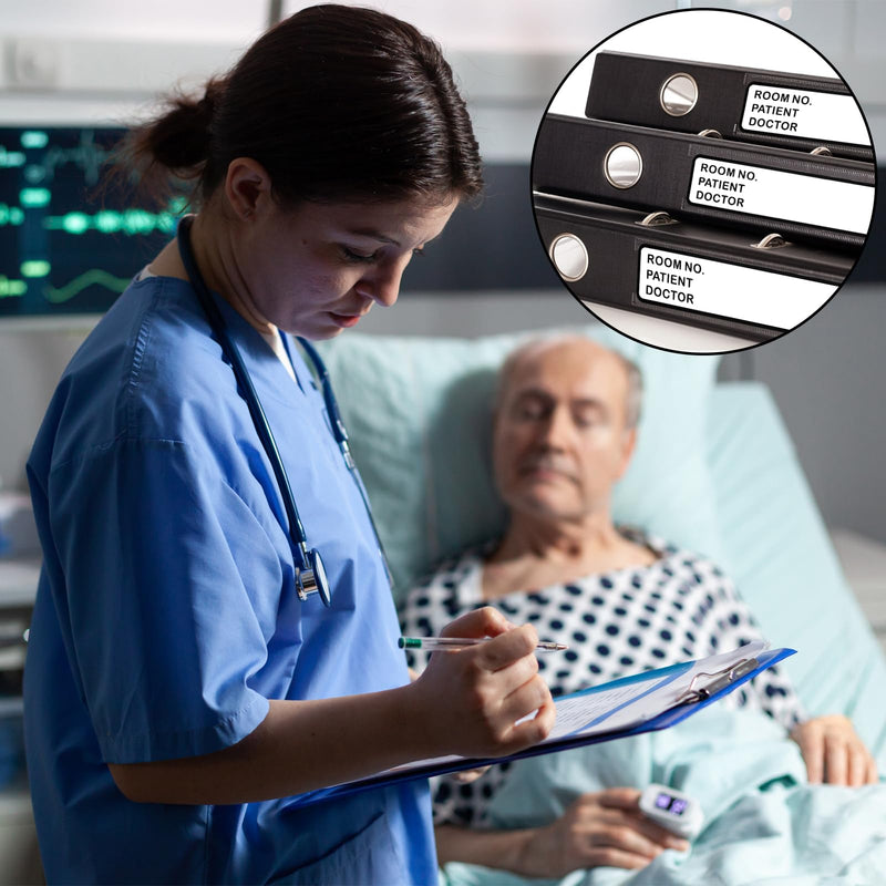 200 Pieces Binder Spine Stickers Patient Chart Binder 5.37 * 1inch Patient Id Adhesive Medical Chart Labels for Medical Chart Labels Storage Bins(Room No. / Patient/Doctor)