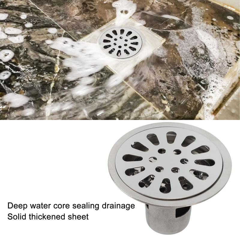 Round Drain Anti Backflow Device Shower Drain Set 3.5 Inch Stainless Steel Odor Proof Floor Drain Suitable for Kitchens, Bathrooms, Balconies