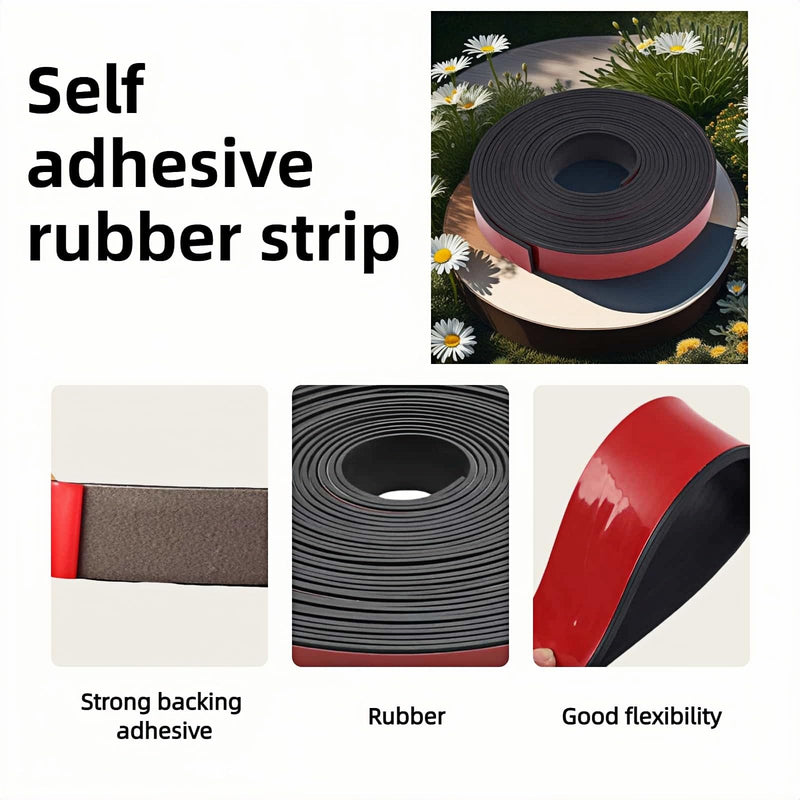 1" x 1/8" Thick Self-Adhesive Rubber Strip - Heavy Duty Weather Stripping,Soundproofing,Anti-Slip Tape for Doors,Vibration Proof for HVAC,Electrical Cabinet，Windows,Cars,Flooring (10ft Black)