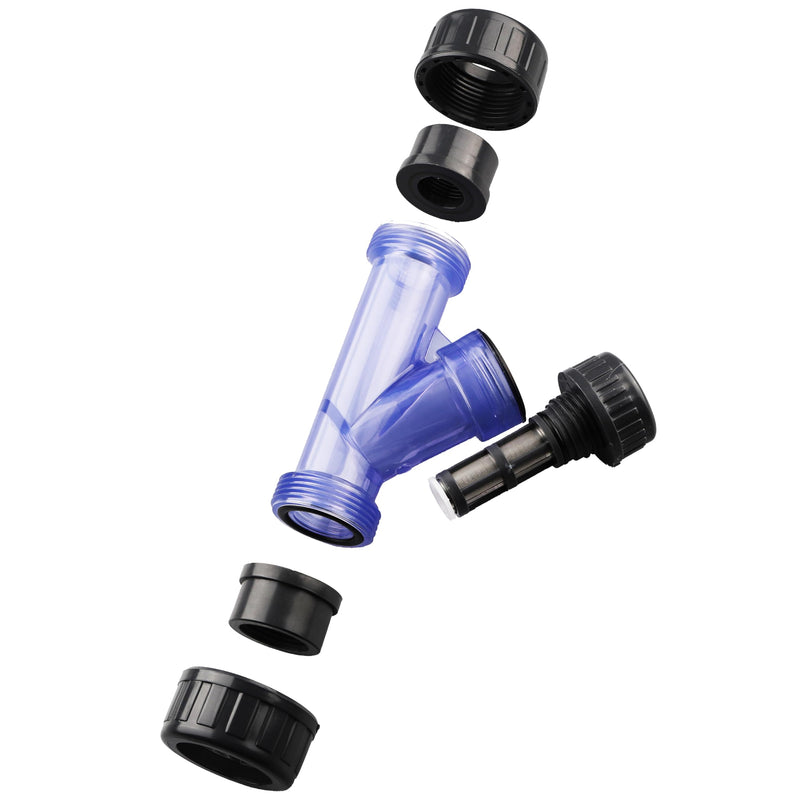 [Australia - AusPower] - 3/4'' Y-Strainer, Clear UPVC Sediment Y-Strainer, True Union Y-Strainer W/stainless steel 40 Mesh, Socket Female [Socket 3/4 Inch] 3/4" 