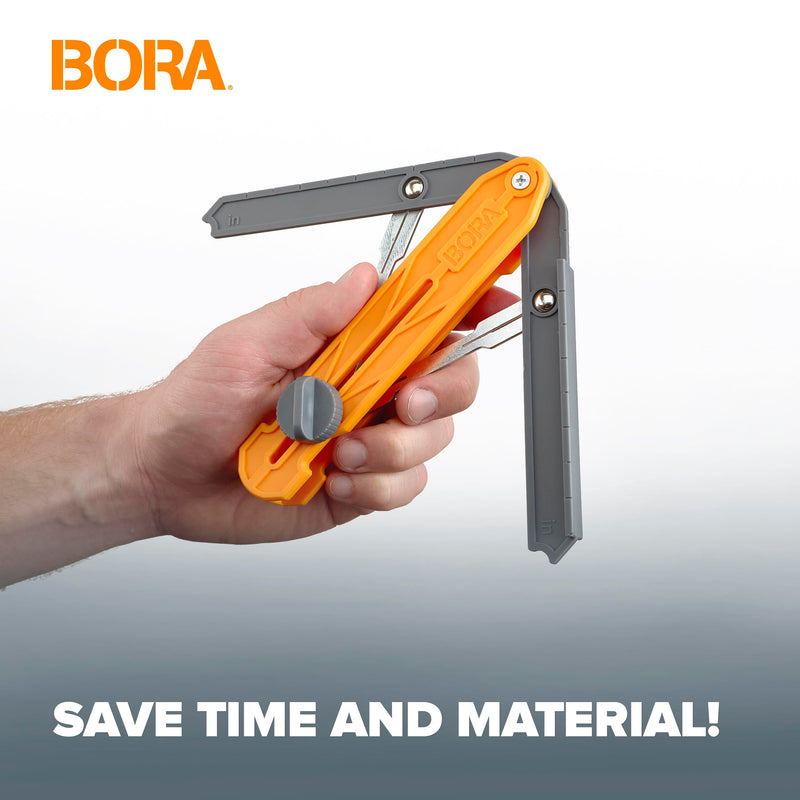 [Australia - AusPower] - BORA MiteriX Compact Angle Finder Tool Gauge, Duplicates & Splits in Half for Precise Transfer to Miter Saw, Easy Corner and Angle Measuring & Duplicating - 530402 