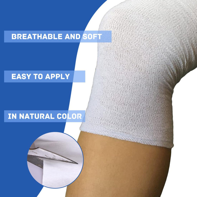 [Australia - AusPower] - Tubular Elastic Bandage Size D Stockinette Tubing Reusable Elastic Bandage Sleeve Compression Wraps for Arms Lower Legs 3" x 8.74 yd 
