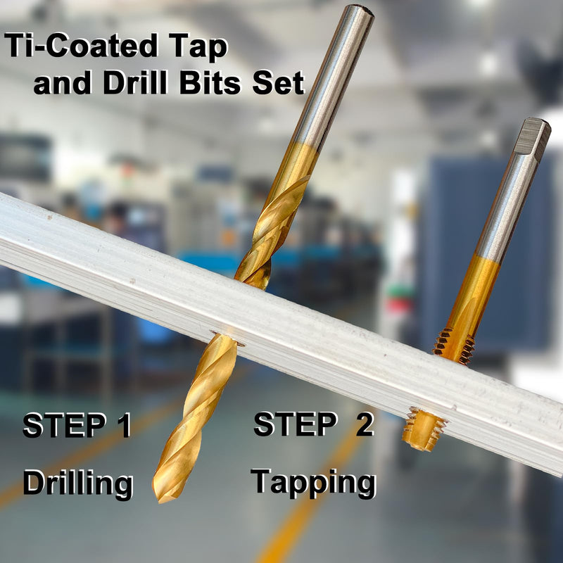 7/8-14 Tap and 13/16 Drill Bit Set, Ti-Coated M2 HSS 7/8"-14 UNF Tap and 20.5mm Reduced Shank Drill Kit SAE 7/8"-14 Tap & 13/16" Drill
