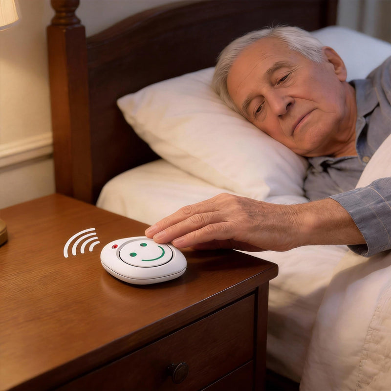 [Australia - AusPower] - Wireless Caregiver Pager, Touch-Sensitive Calling without Pressing, Ideal for Seniors with Limited Mobility, Specifically for Weak Hands or Difficulty Pressing Accurately. Dual Sound and Light Alerts. 