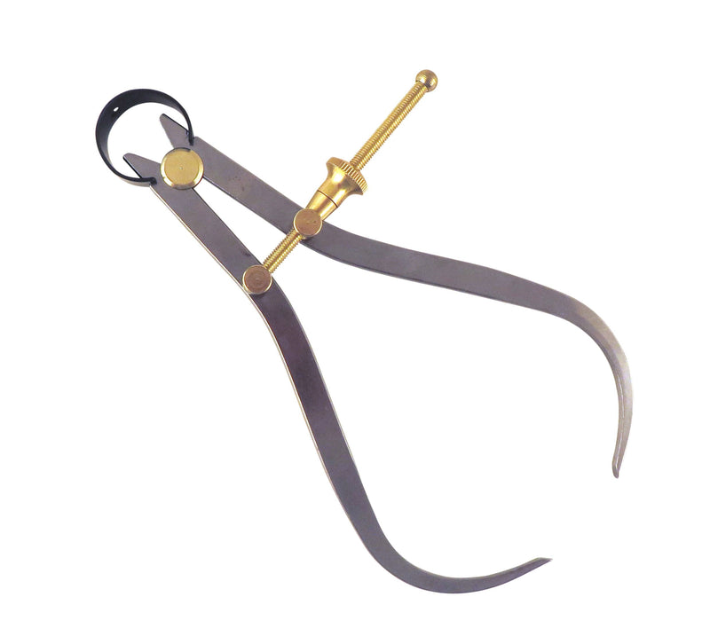 [Australia - AusPower] - 3 Piece Set Toolmaker's “Yankee” Rapid Adjust Quick Spring Nut Dividers, Inside ID & Outside OD Calipers, 0-6.5” / 165 mm Range, Brass Fulcrum and Fine Adjustment, Flat Leg, C7-6, C8-6, C9-6 
