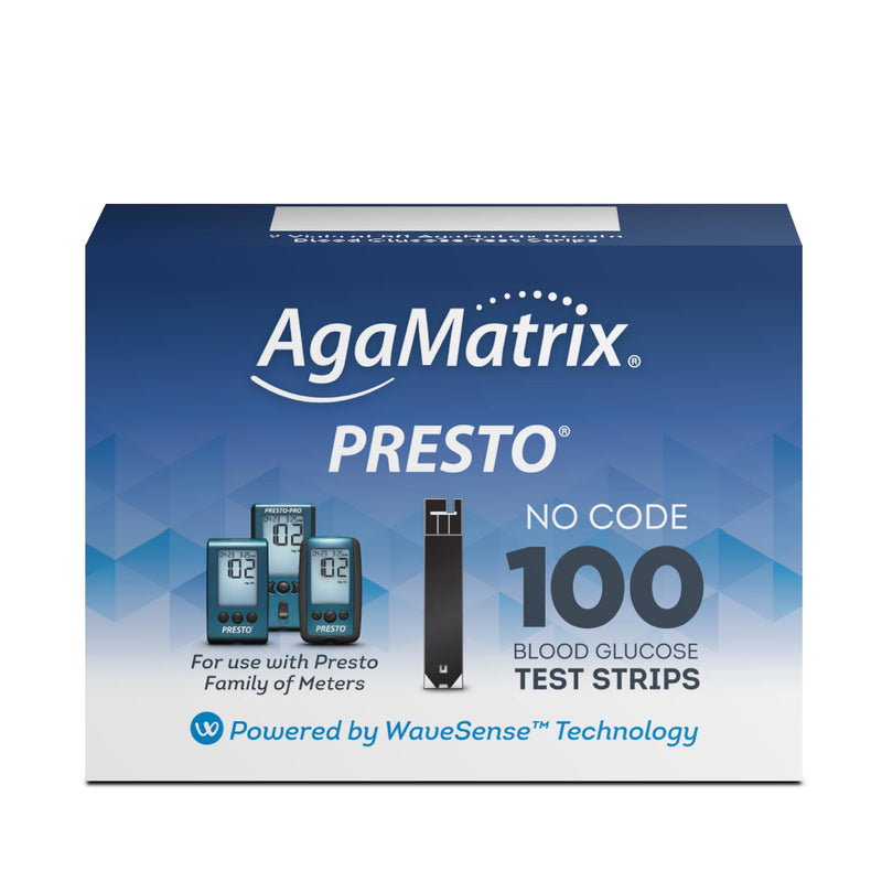 AgaMatrix Presto Test Strips, 100 Count (Pack of 1)