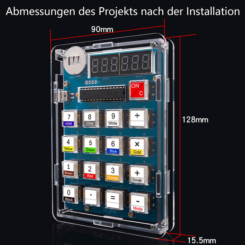 EIELE Resistance Calculation Soldering Exercise Set Projects for Soldering Practice Transparent Housing (Soldering Required)
