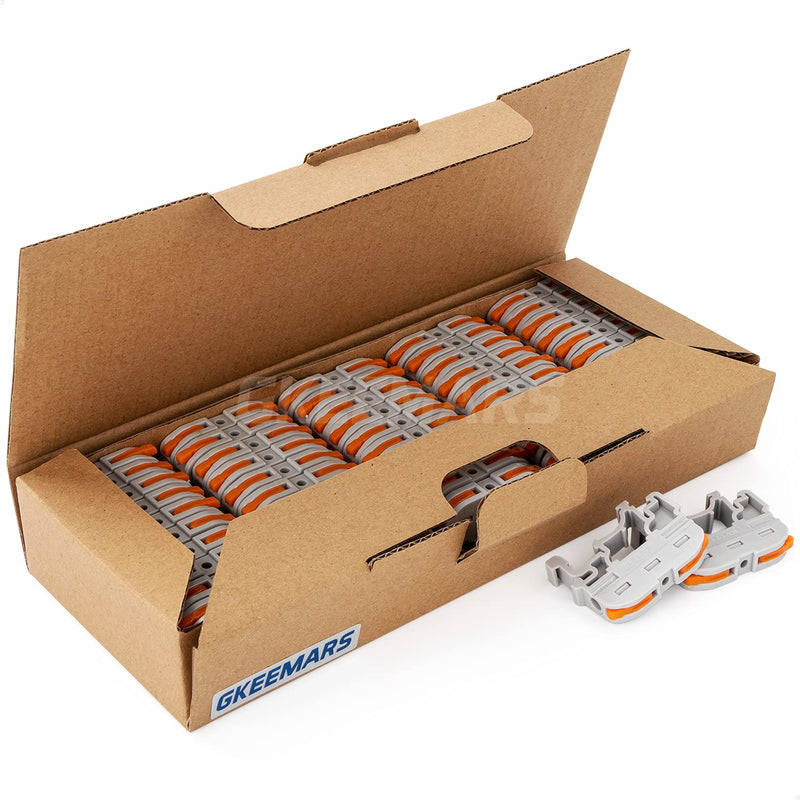 [Australia - AusPower] - GKEEMARS DIN Terminal Blocks, Universal Wiring Connector Lever Wire for Electrical Wires KV-121 (50 Pcs) 