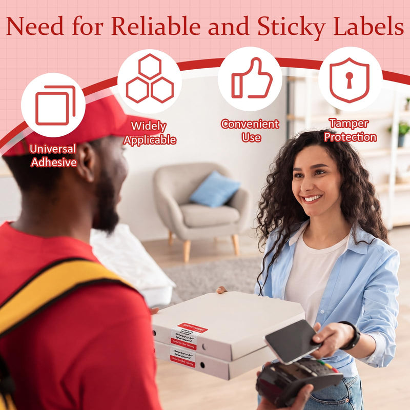 Tamper Evident Stickers 2" x 4" Thermal Printer Sticker Paper Tamper Proof Stickers for Drivers Safety Seal Writable Delivery Label (Red,1000)