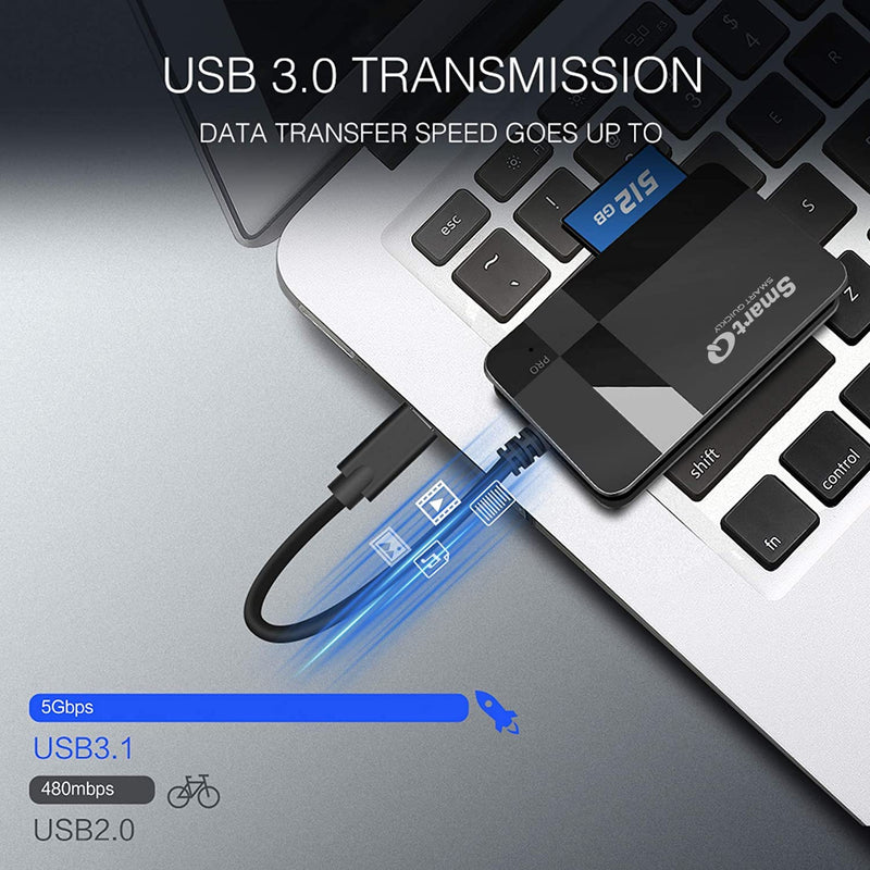 [Australia - AusPower] - C368 USB 3.0 SD Card Reader, Plug N Play, Apple and Windows Compatible, Powered by USB, Supports CF/SD/SDHC/SCXC/MMC/MMC Micro/RS MMC/Mini SD/Micro SD/MS Duo/MS Pro/MS Pro (Pro Duo C, Black) Pro Duo C 
