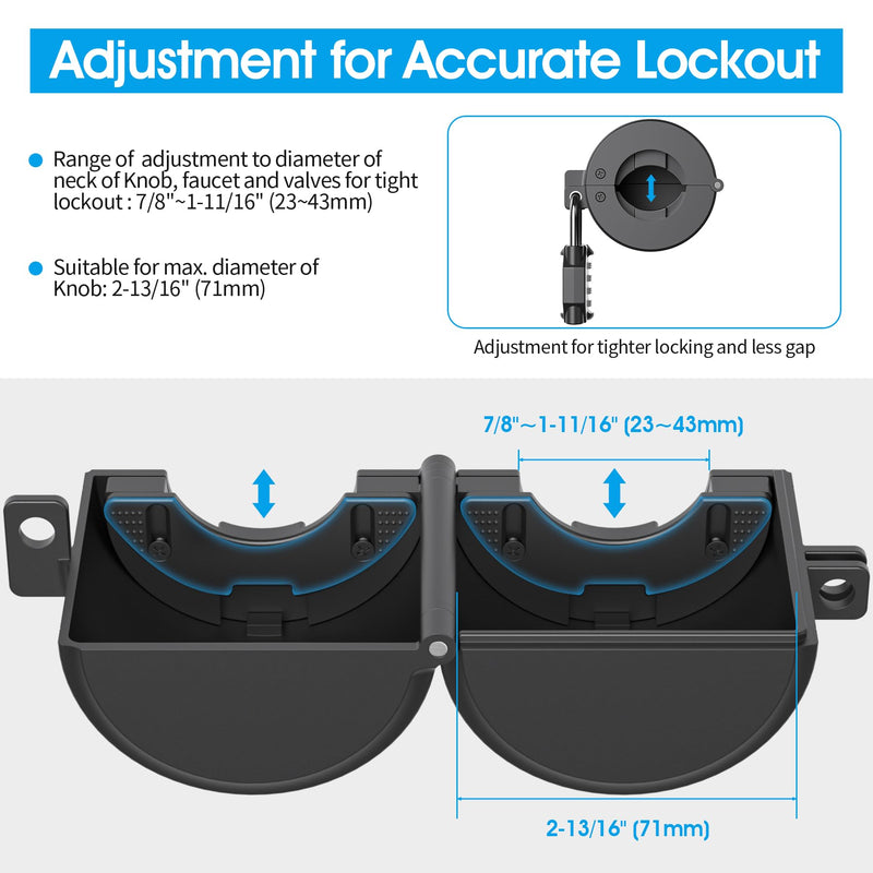 [Australia - AusPower] - AST Door Knob Lockout Device with Passcode Padlock, Childproof Door Knob Cover, Lock Out to Smart Doorknob. Safety Cover for Faucet, Valve, Spigot. Prevent Access to Keyhole, Matte Black 